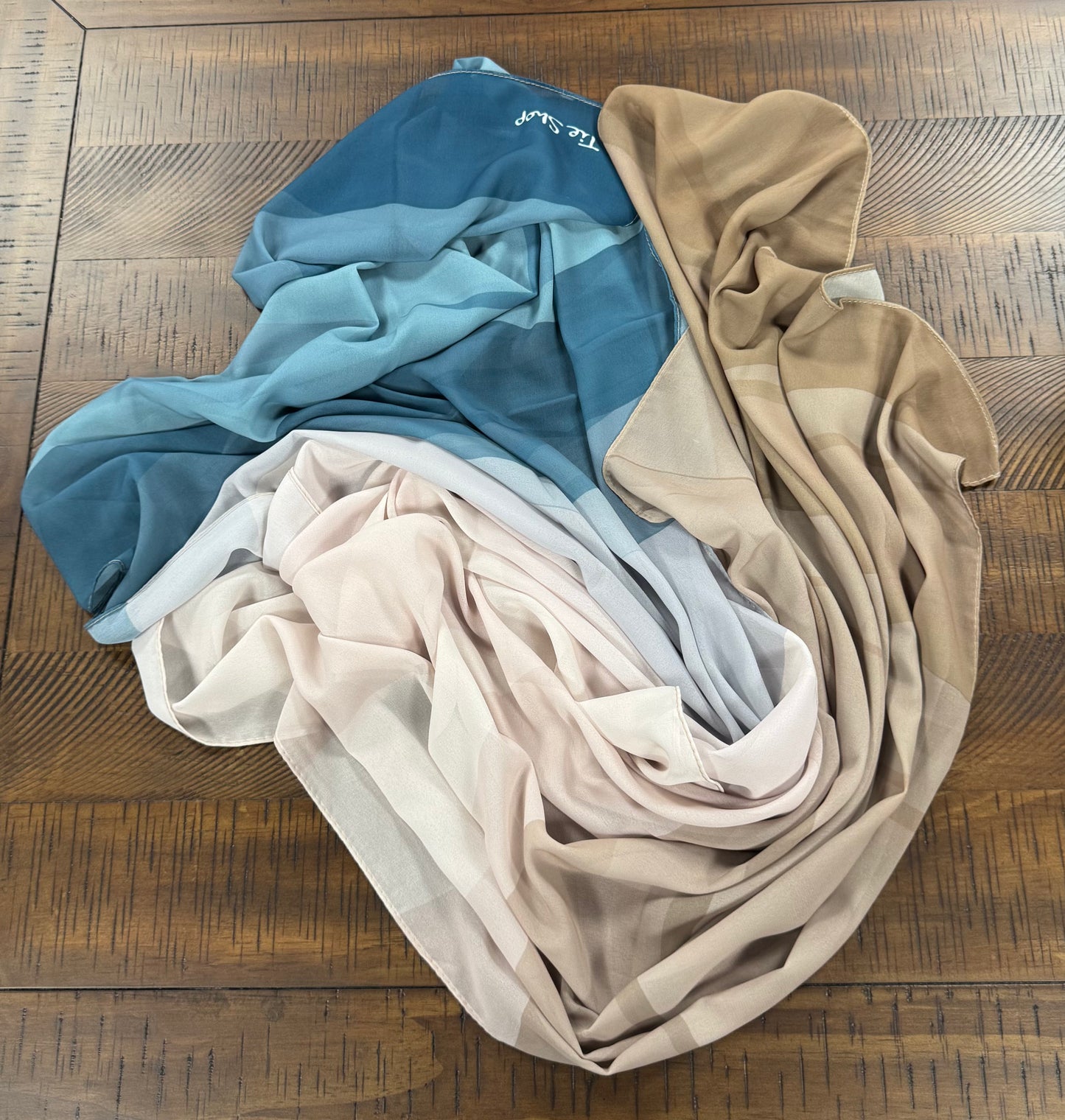 Blue wave chiffon hijab- Limited Edition