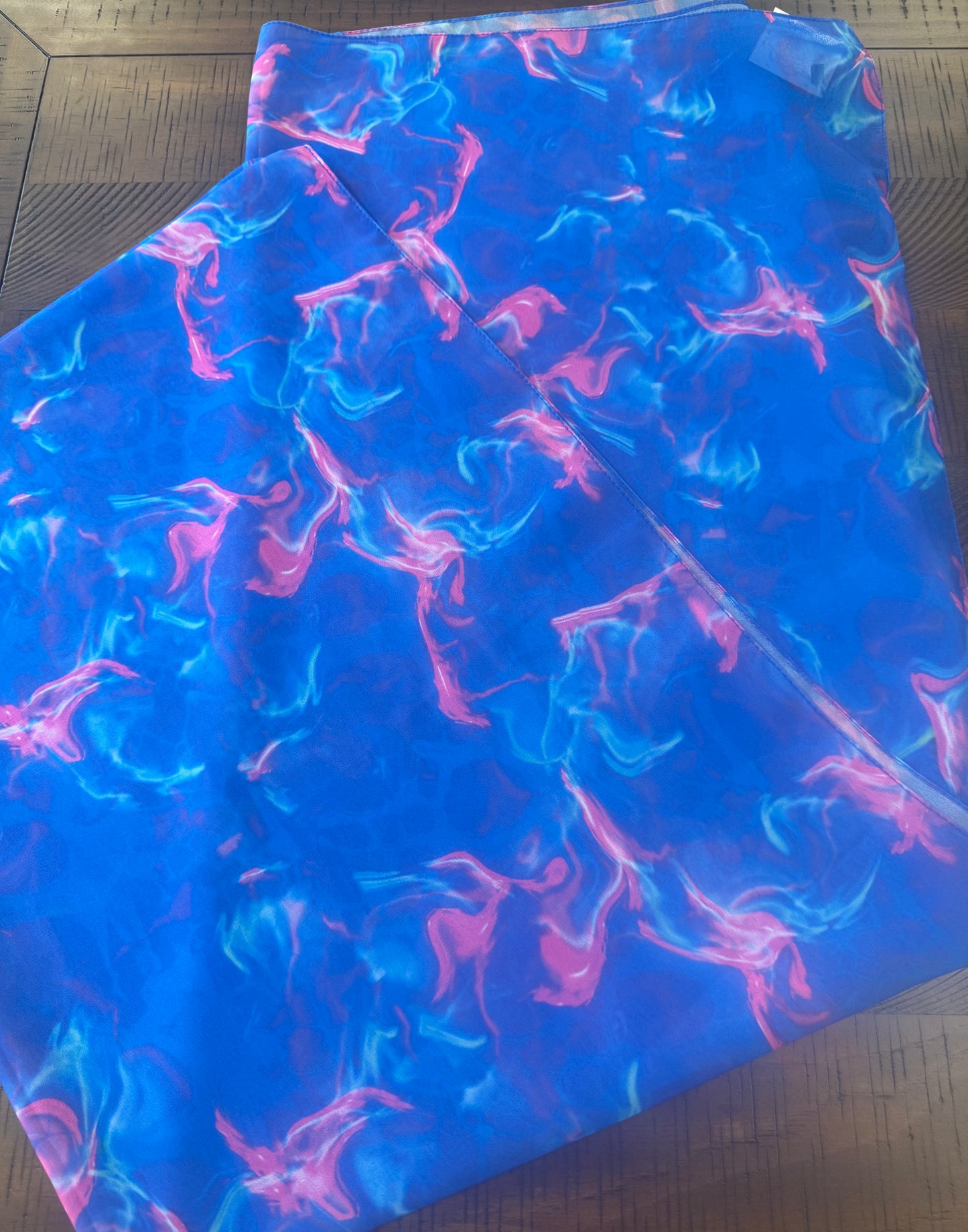 Hot Pink & Blue Chiffon Hijab- Limited Edition