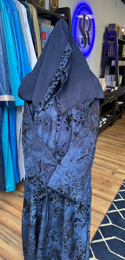 Blue Floral Abaya