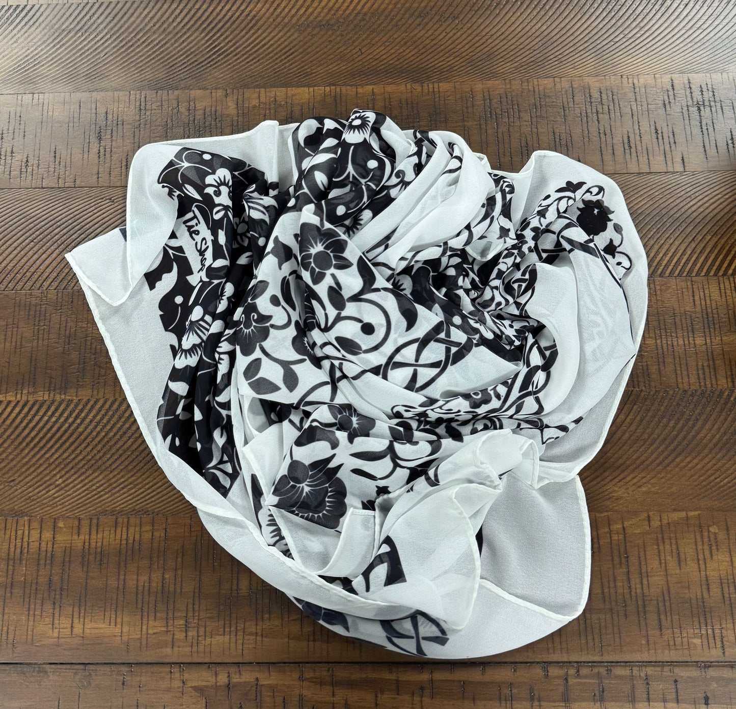 Black and white chiffon hijab- Limited Edition