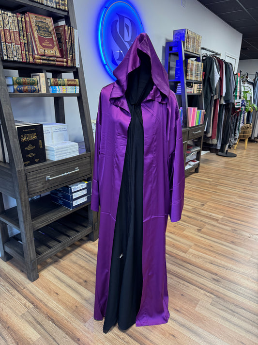 Open Front Satin Abaya