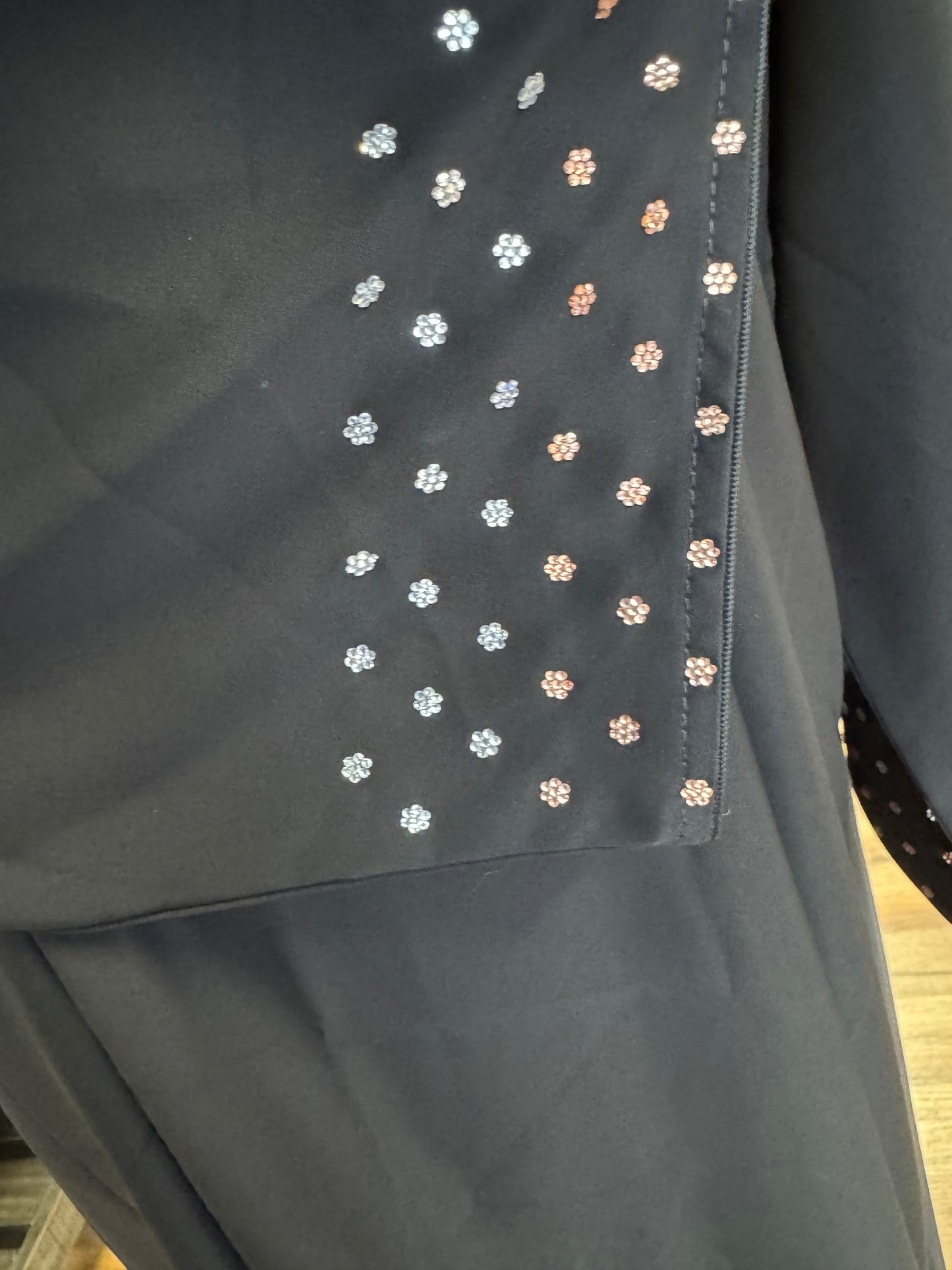 Black Abaya with Rose Gold Accents