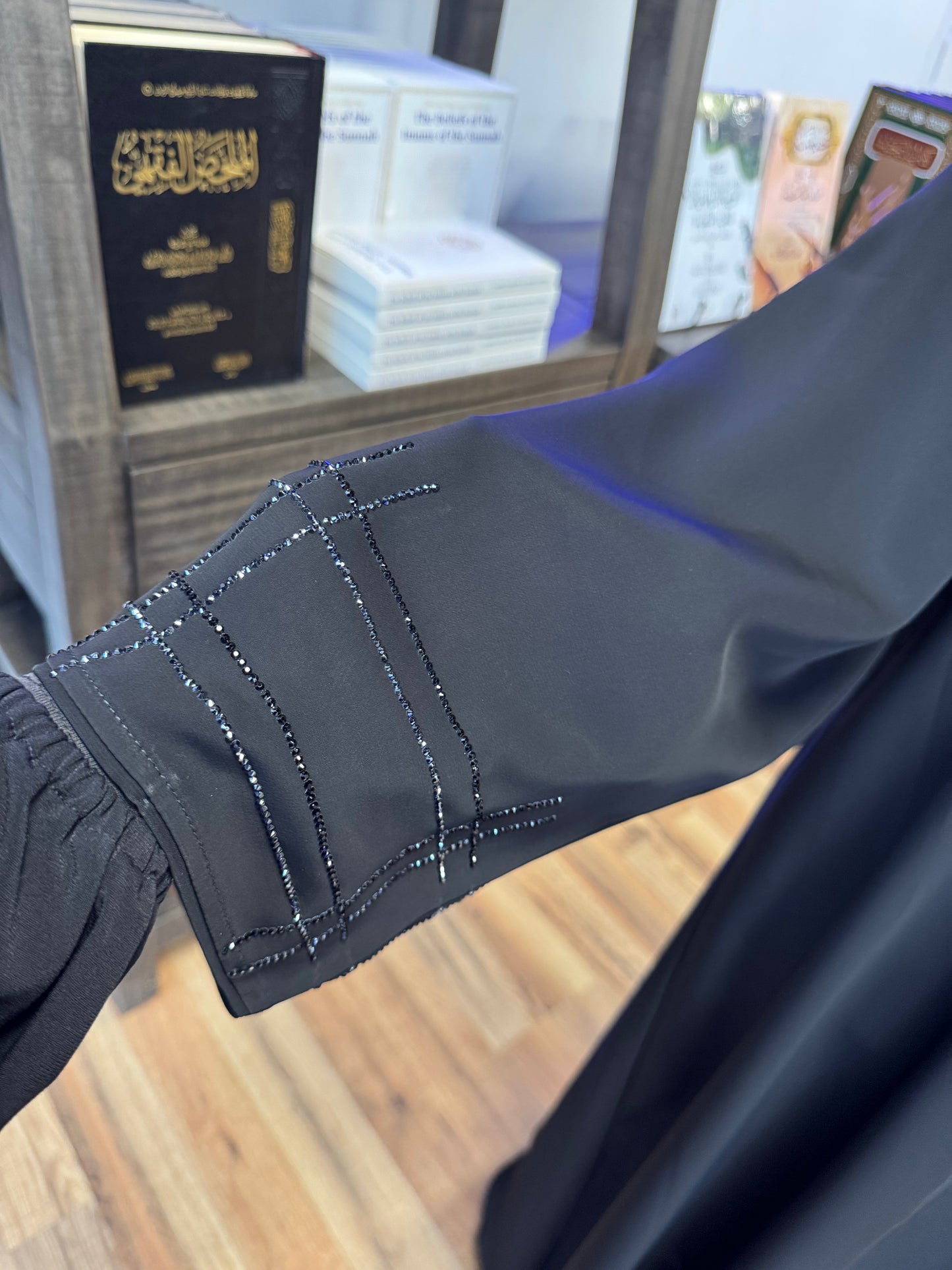 Black on Black modern design Abaya