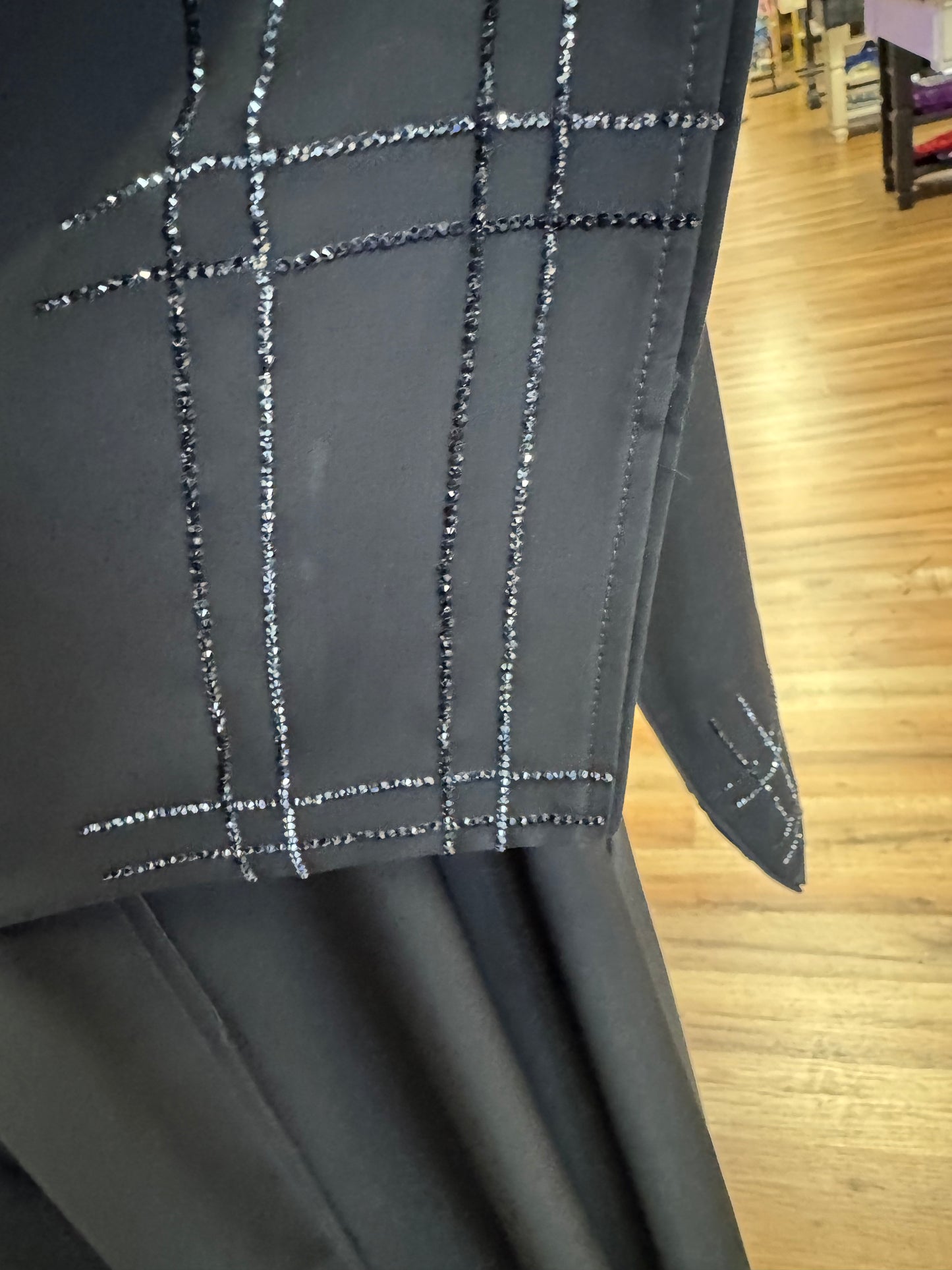 Black on Black modern design Abaya