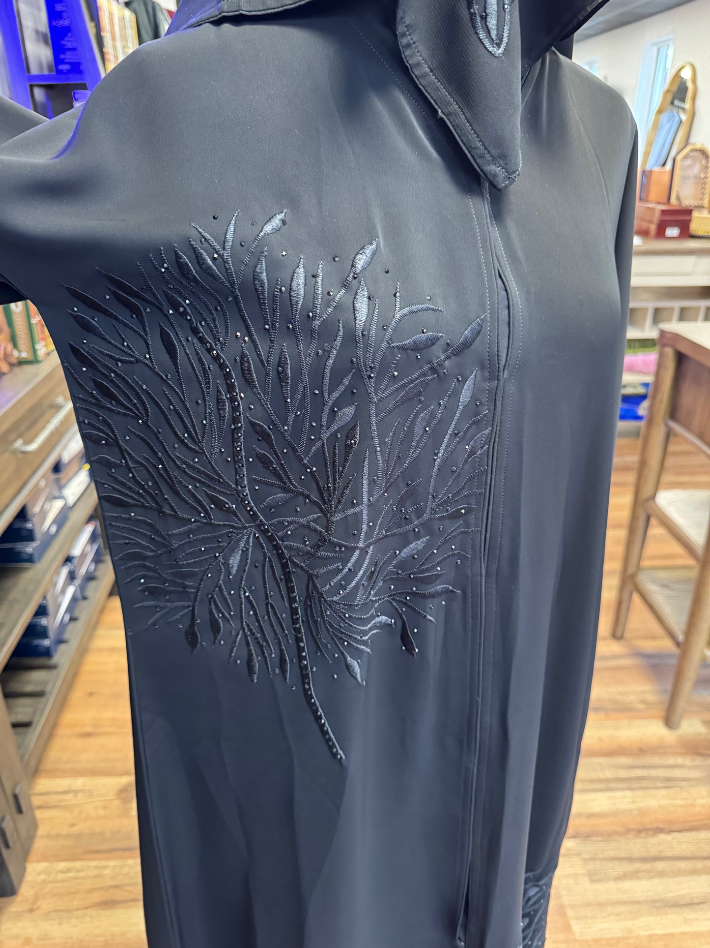 Embroidered Leaves Abaya