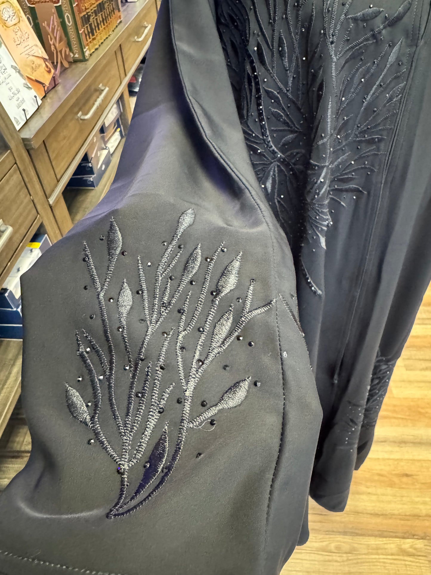 Embroidered Leaves Abaya