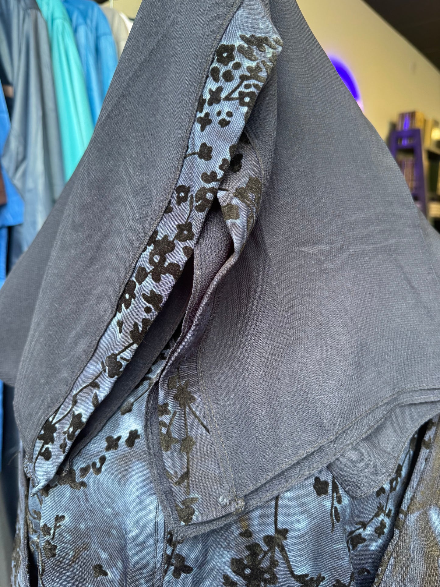 Blue Floral Abaya