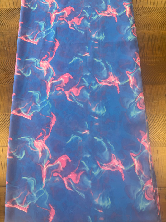 Hot Pink & Blue Chiffon Hijab- Limited Edition