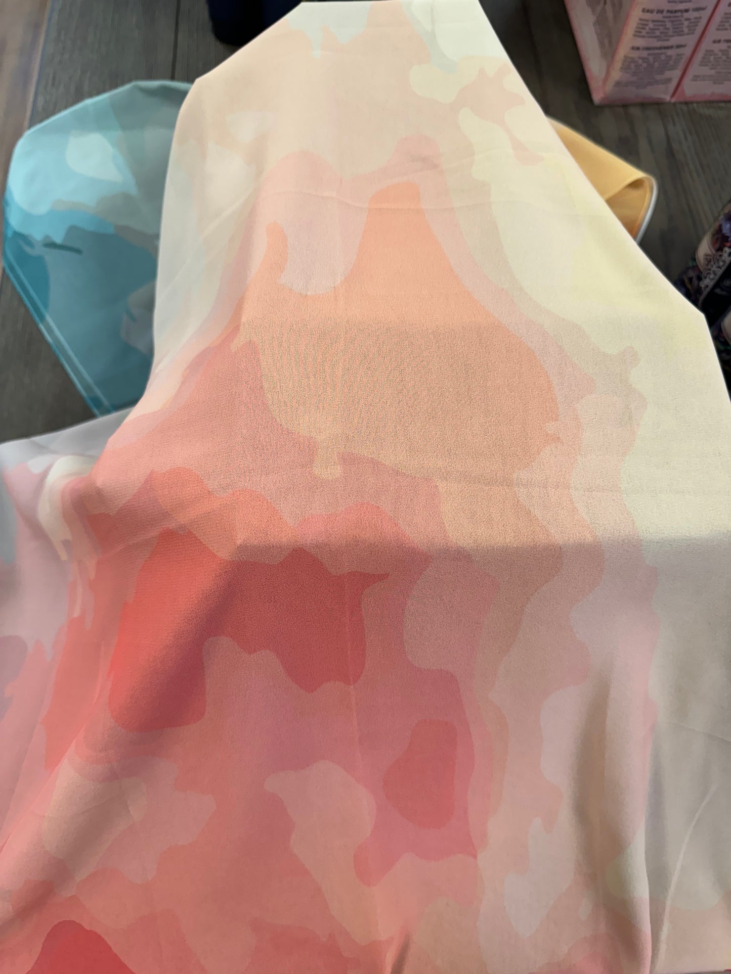 Colorful patches chiffon hijab